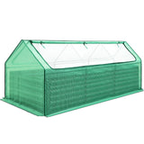 Quictent 8'x4'x2' Galvanized Raised Garden Bed with Cover - Green