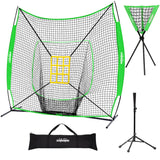 Zupapa 7'x7' Baseball Softball Net Tee Caddy Practice Combo