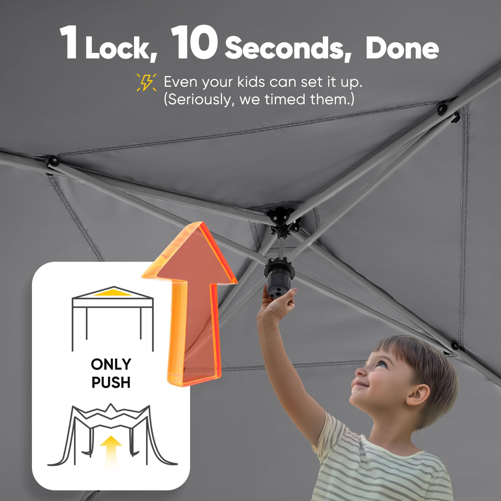 Quictent 10'x10' Privacy Pop up Canopy with Ventilated Windows - Gray