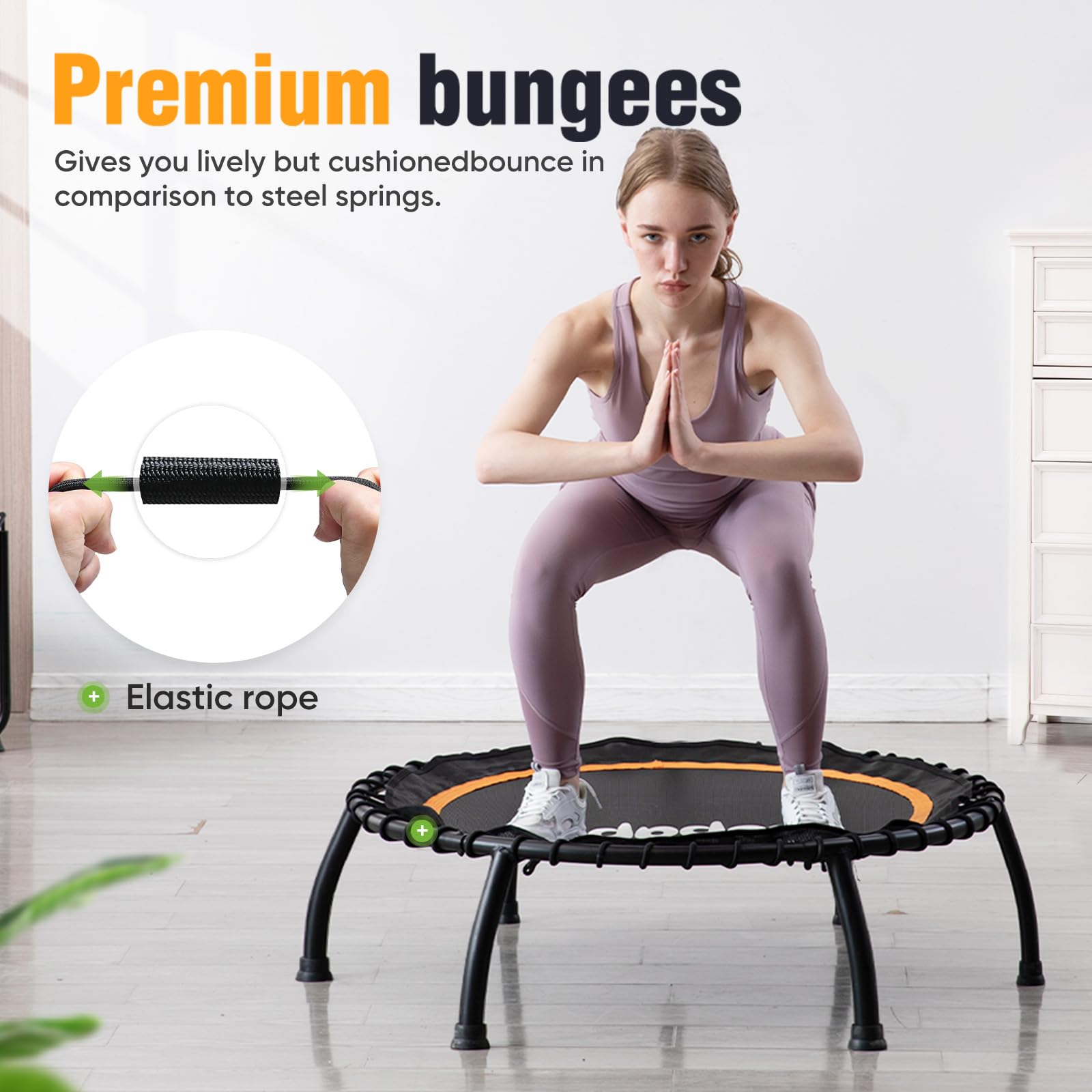 Zupapa 300LBS 40"/45" Rebounder Trampoline with Handle