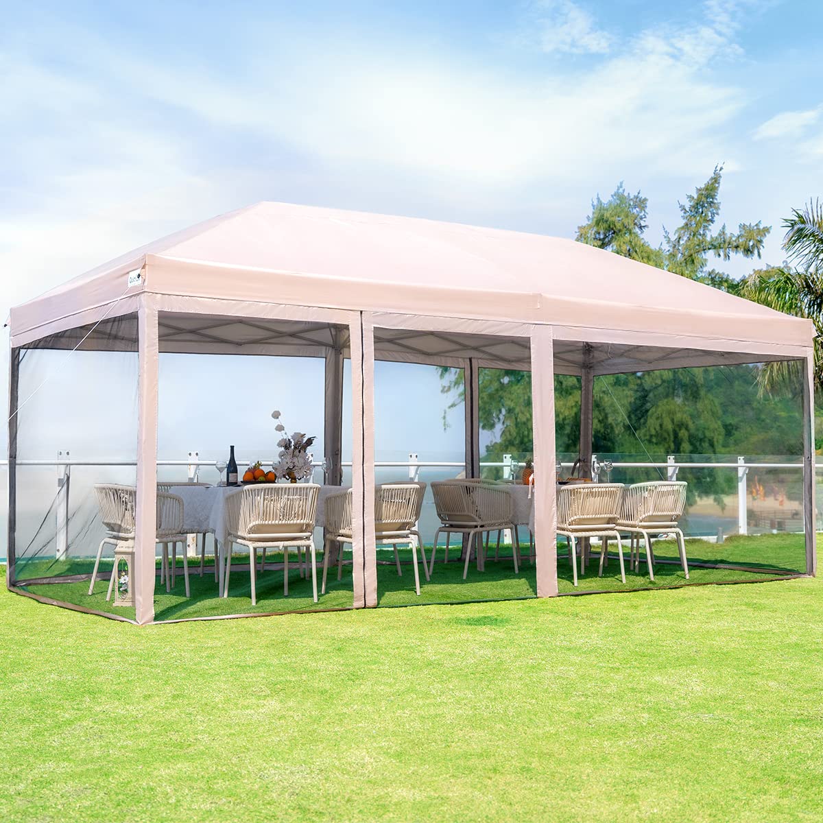 Quictent 10'x20' Pop Up Screened Canopy Tent with Netting