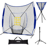 Zupapa 7'x7' Baseball Softball Net Tee Caddy Practice Combo