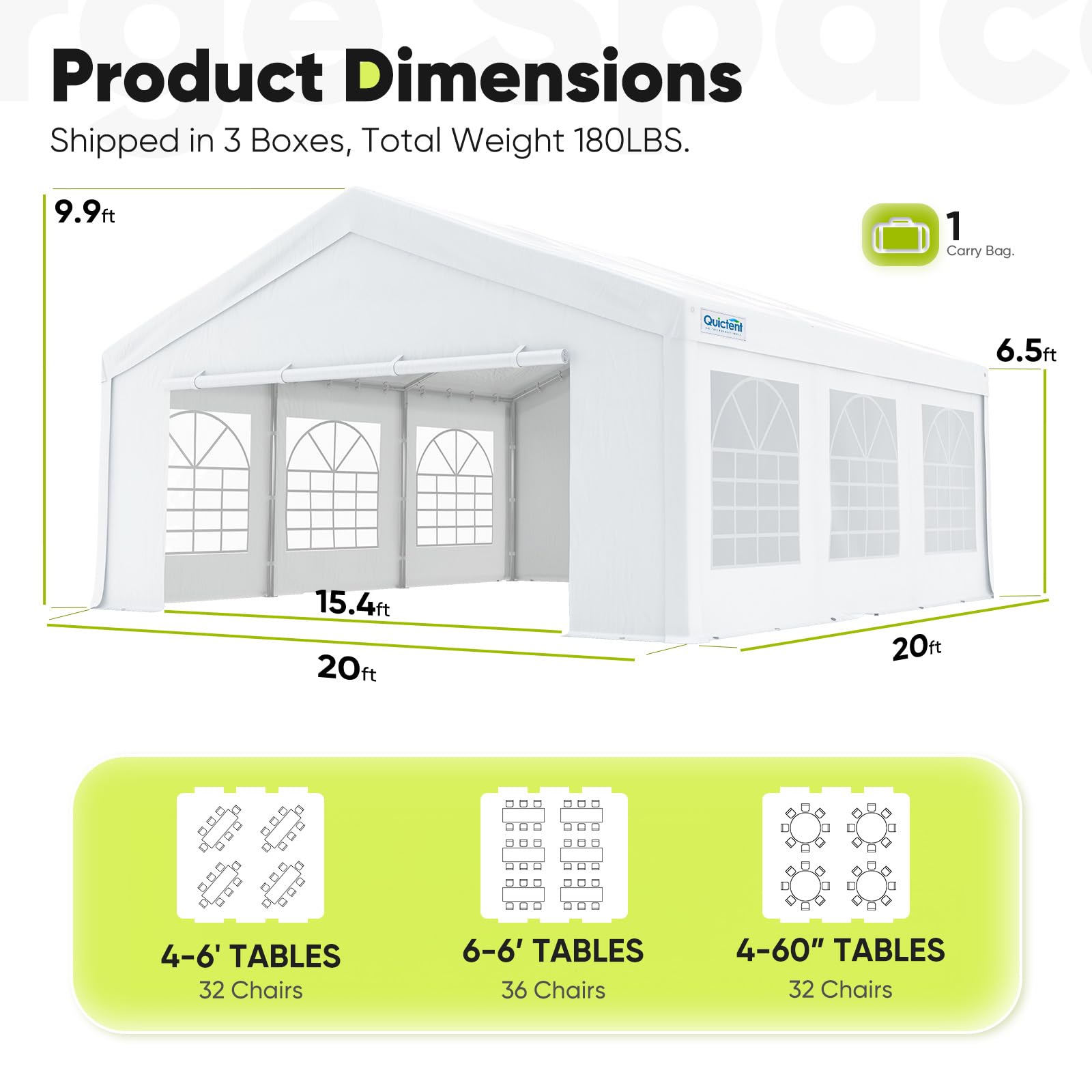 Quictent 20'x20' Heavy Duty Party Tent