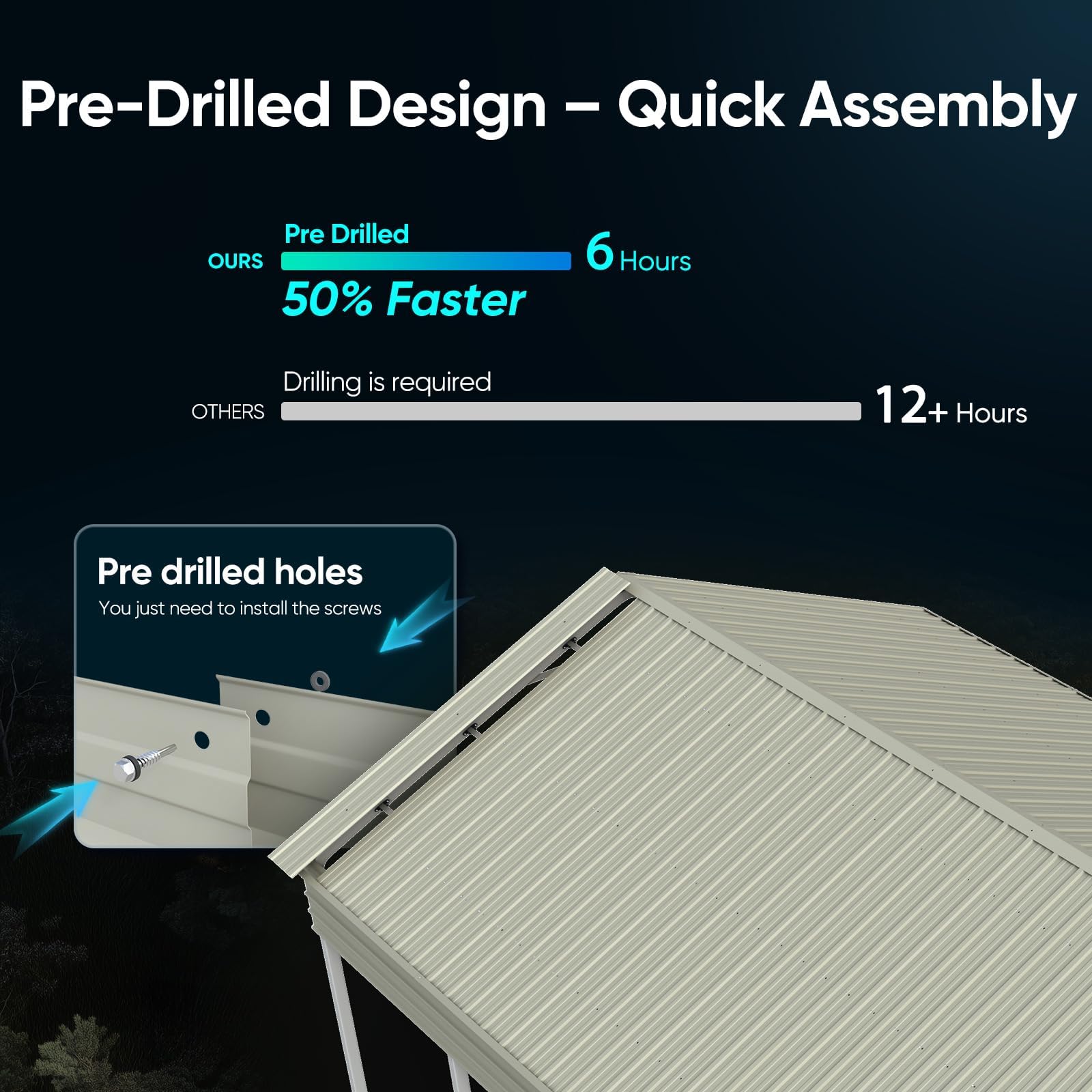 Quictent 12'x21' Vertical Roof Metal Carport
