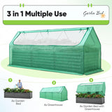 Quictent 8'x4'x2' Galvanized Raised Garden Bed with Cover - Green