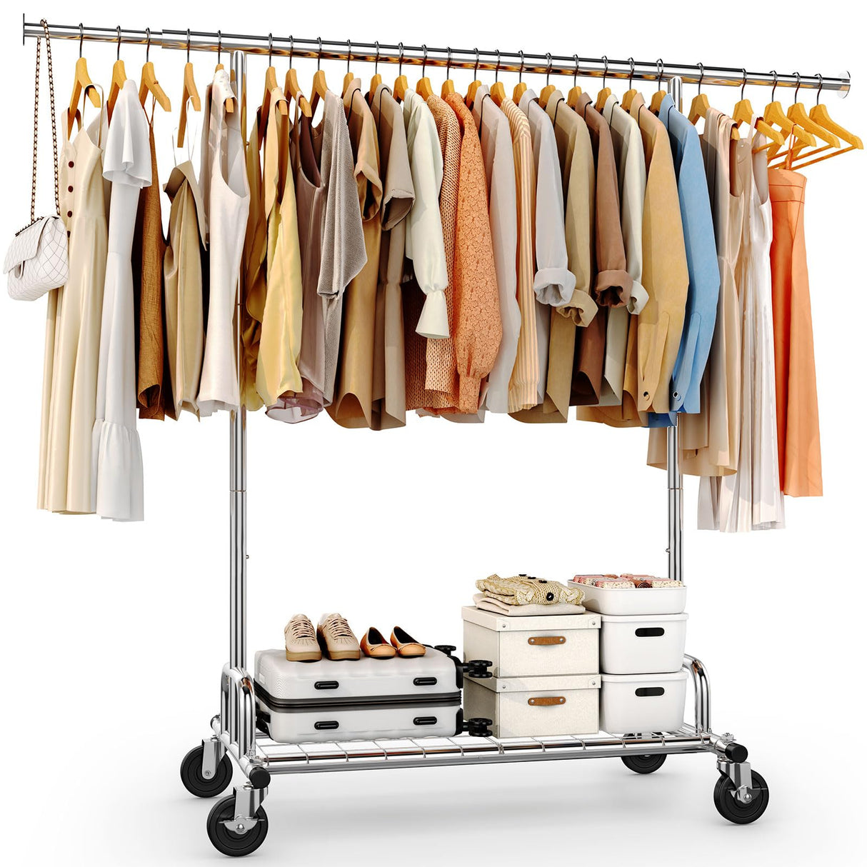 HOKEEPER Heavy Duty Rolling Garment Rack