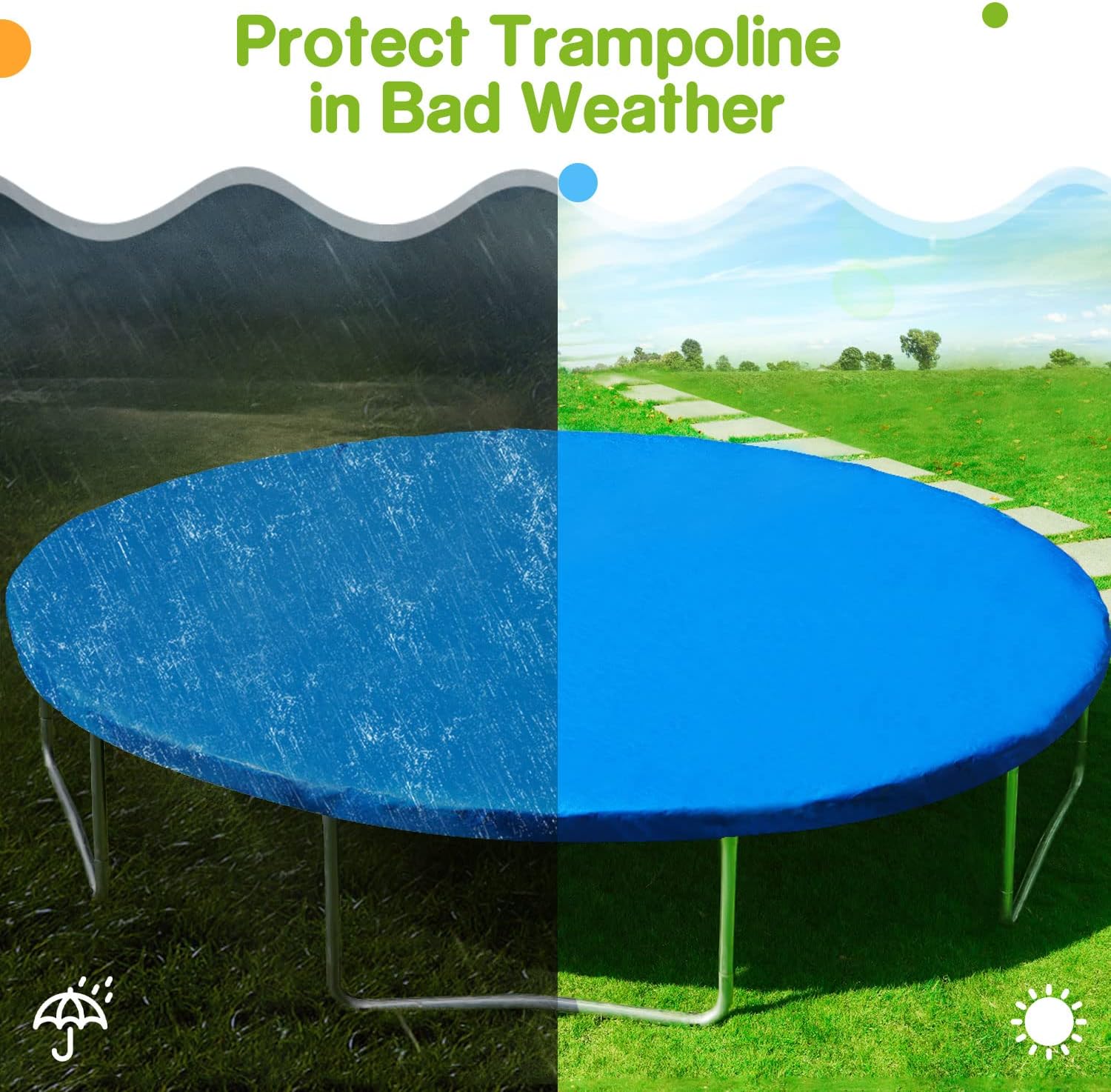 Zupapa 1500LBS 10-16FT No-Gap Design Trampoline with Non-Slip Ladder