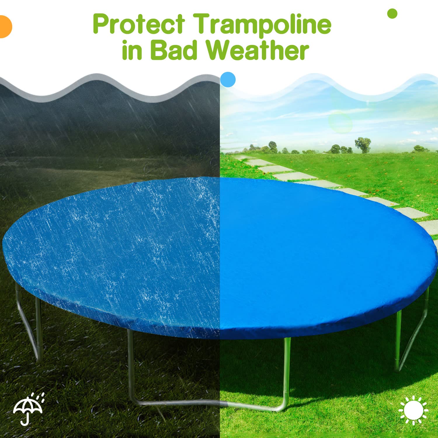 Zupapa 1500LBS 10-16FT Outdoor Trampoline with Non-Slip Ladder