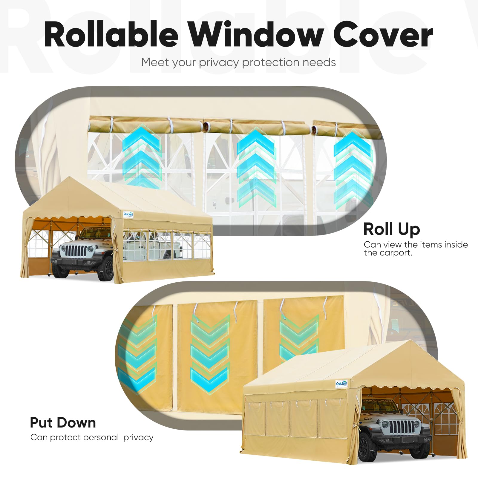 Quictent 13'x20' Retractable Party Tent with Wheels