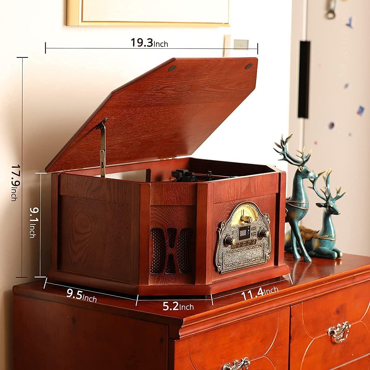 ORCC 10-in-1 Bluetooth Nostalgic Turntable Record Player