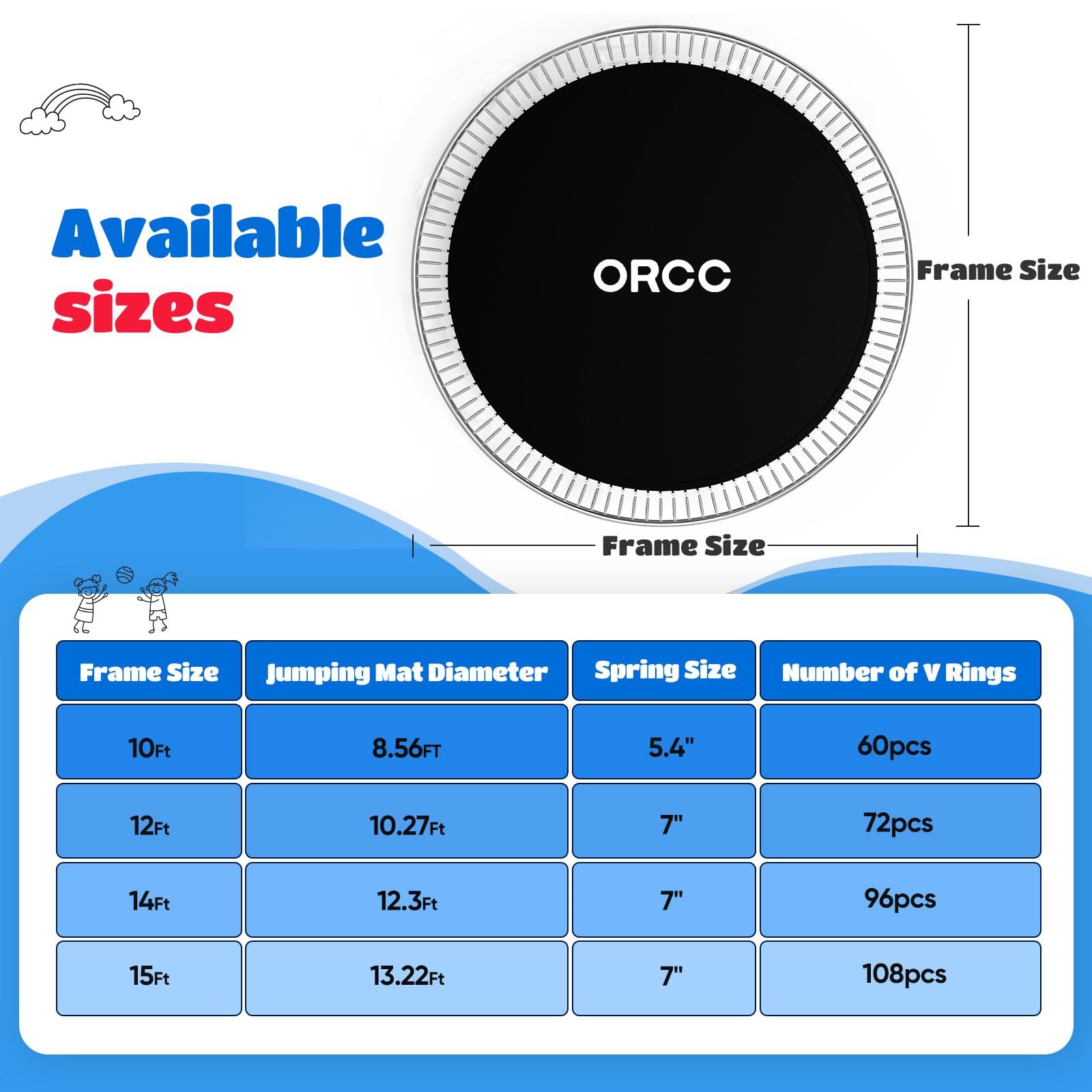 ORCC Trampoline Jumping Mat for 10FT Trampoline