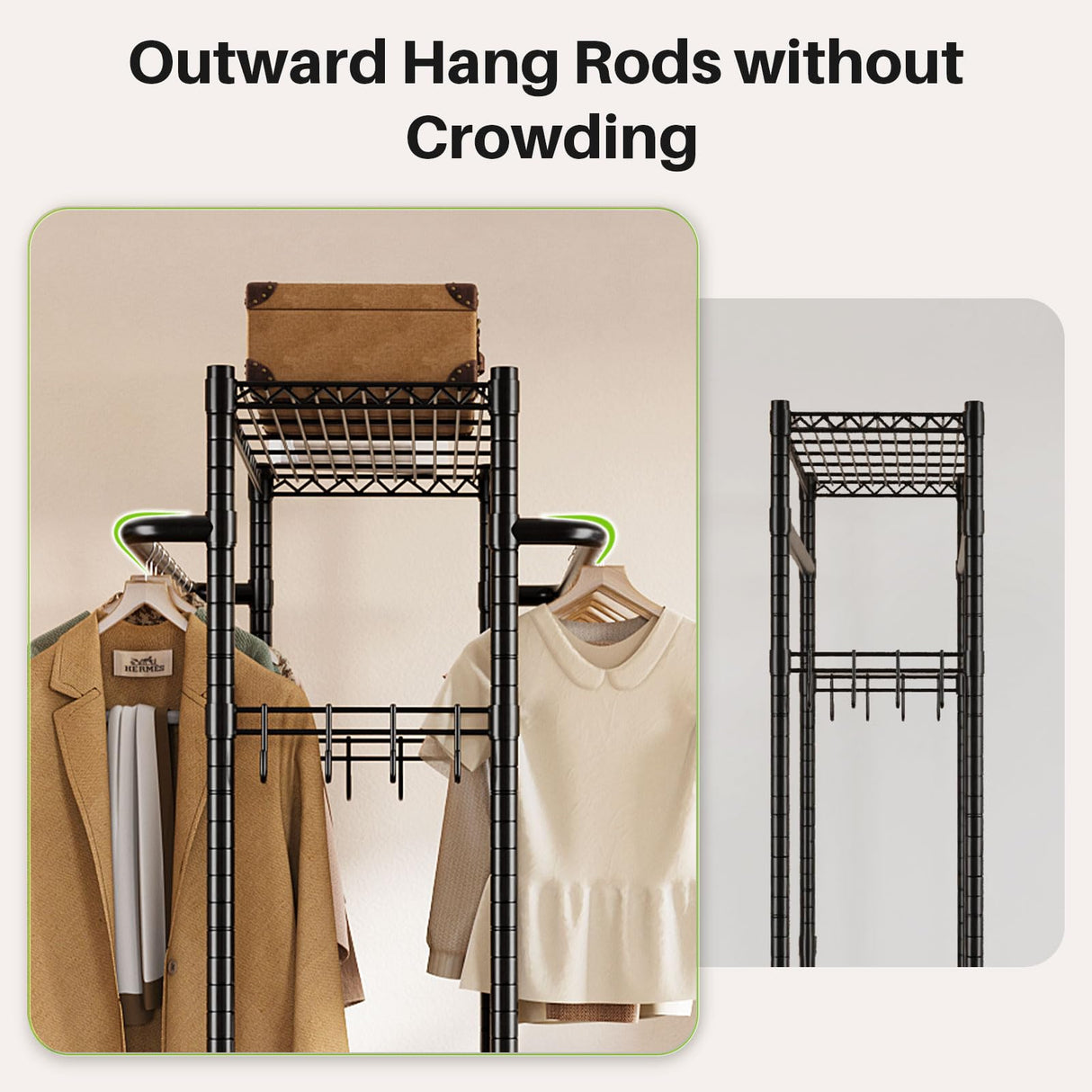 HOKEEPER 400LBS Freestanding Garment Rack with Hooks