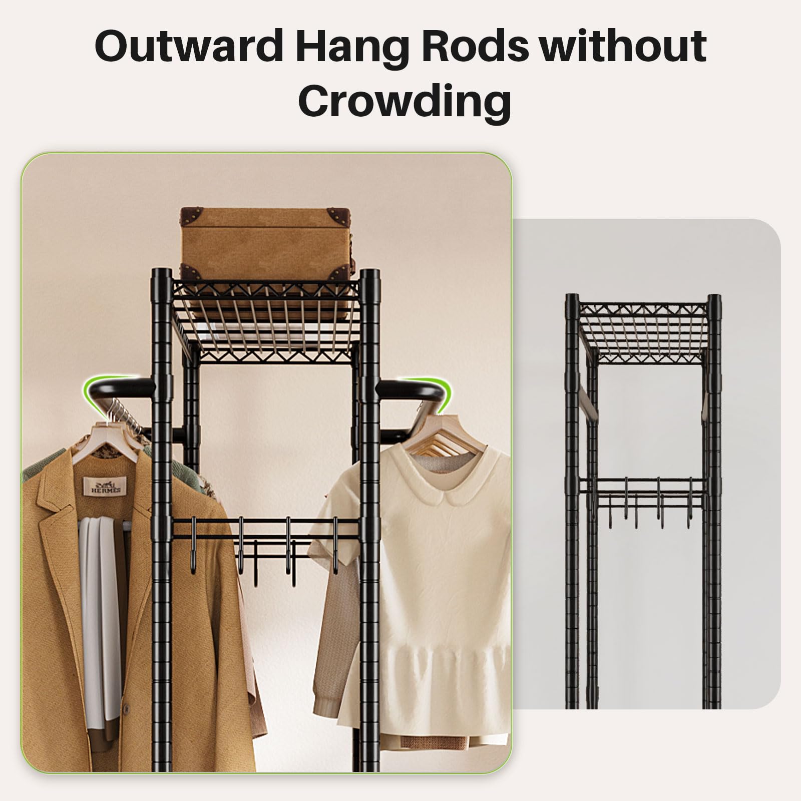 HOKEEPER 400LBS Freestanding Garment Rack with Hooks