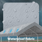Quictent 10'x20' Carport Replacement Cover with Edge - Gray
