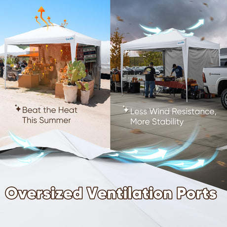 Quictent 10'x10' Pop-Up Canopy with 1 Sidewall
