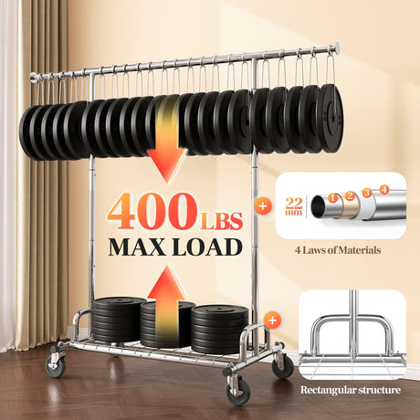 HOKEEPER Heavy Duty Rolling Garment Rack