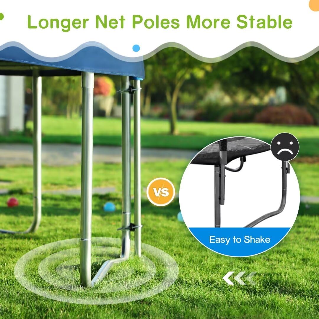 Zupapa 10FT 1500 LBS No-Gap Trampoline with Safety Net