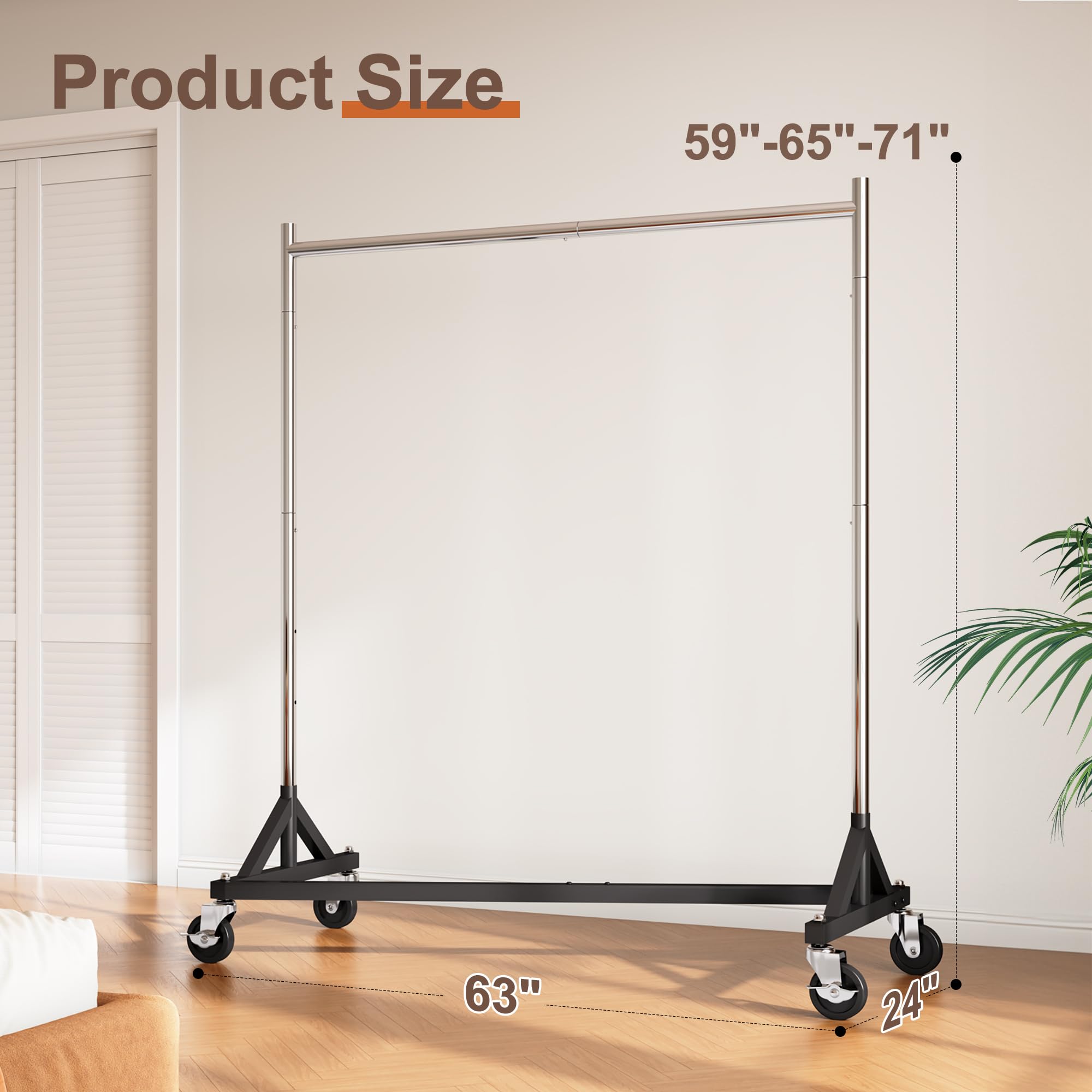 HOKEEPER 63"W Adjustable Z-Rack Garment Rack