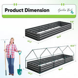 Quictent 8'x4'x1' Galvanized Raised Garden Bed with Cover - Green