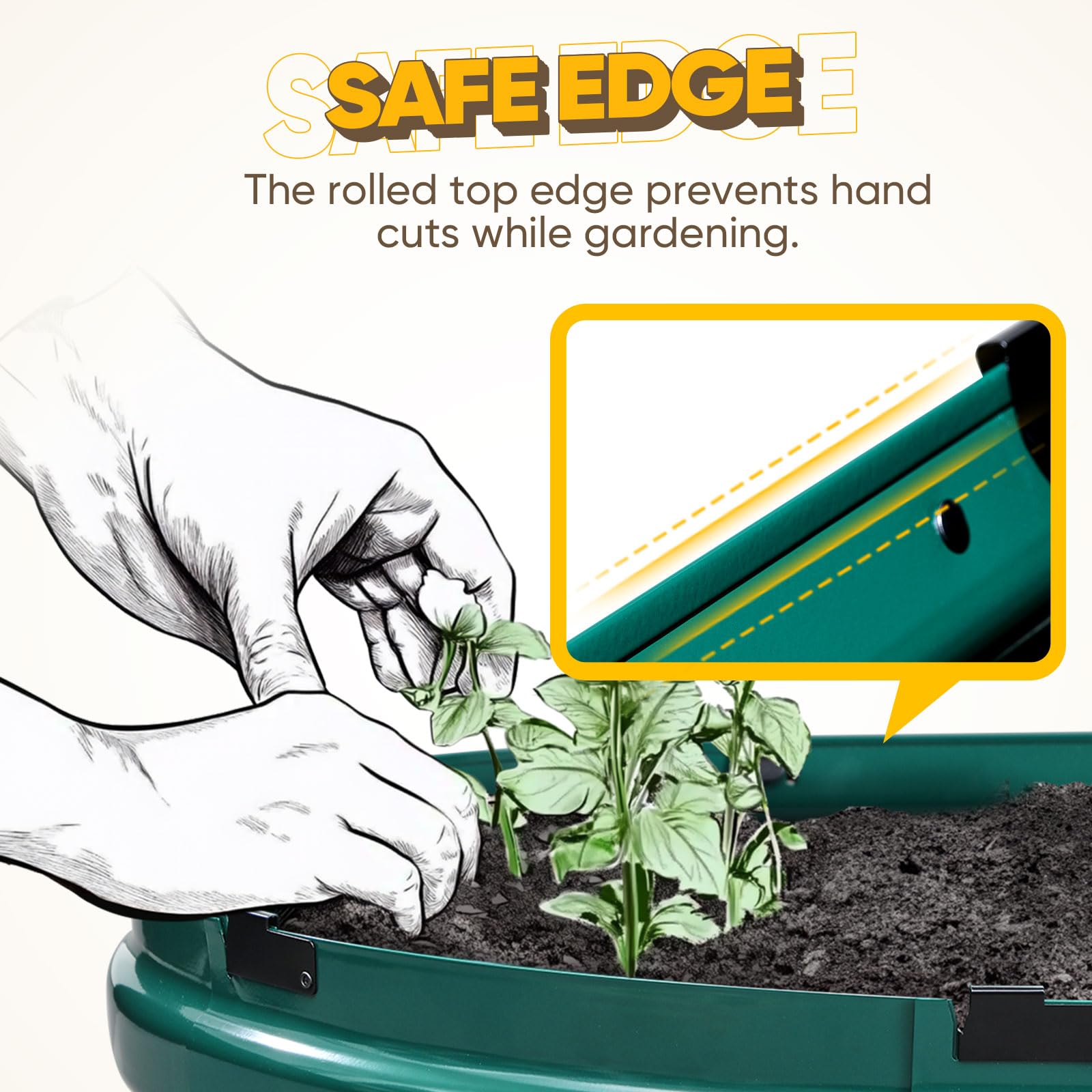 KING BIRD 74"x36"x23" Quick-Setup Garden Bed - Green