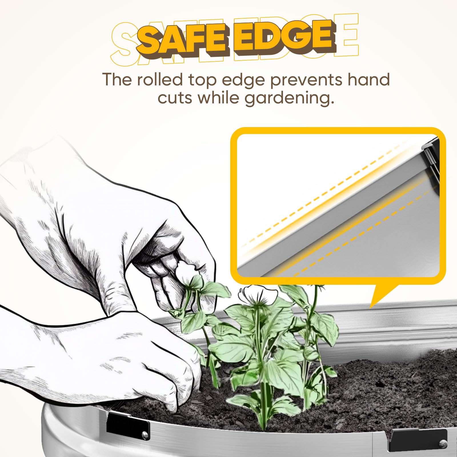 KING BIRD 94"x36"x23" Quick-Setup Garden Bed - Silver