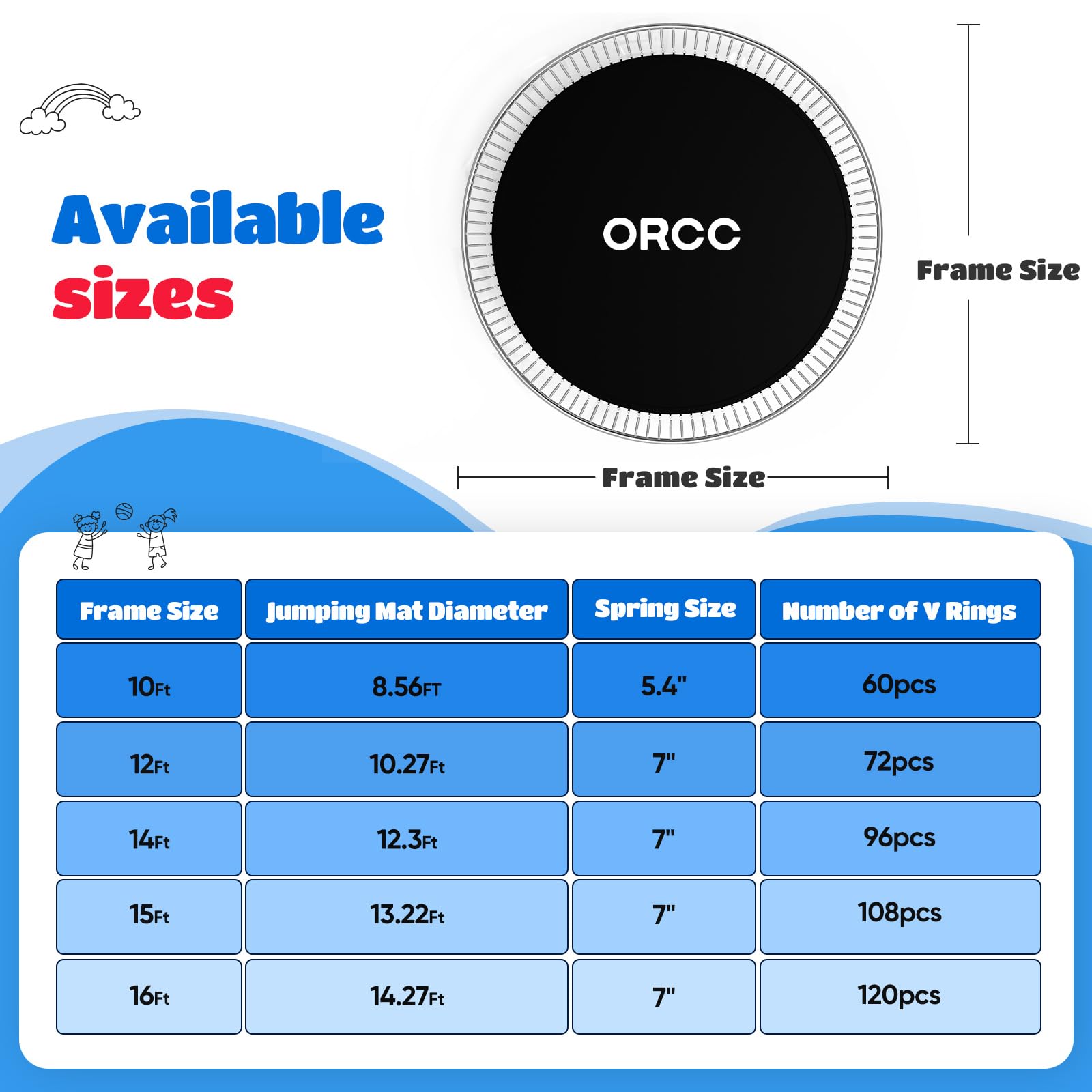 ORCC Replacement Trampoline Mat for 14-16FT Trampoline