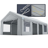 Quictent 13'x25' Snowproof Steel Carport with Zipper Doors