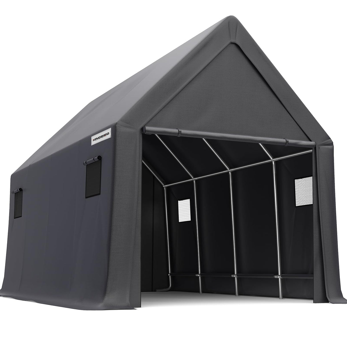 KING BIRD Heavy Duty Truck Storage Shed - Dark Gray