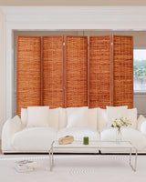 JOSTYLE Bamboo Privacy Screen - Saddle Brown (5-Panel)
