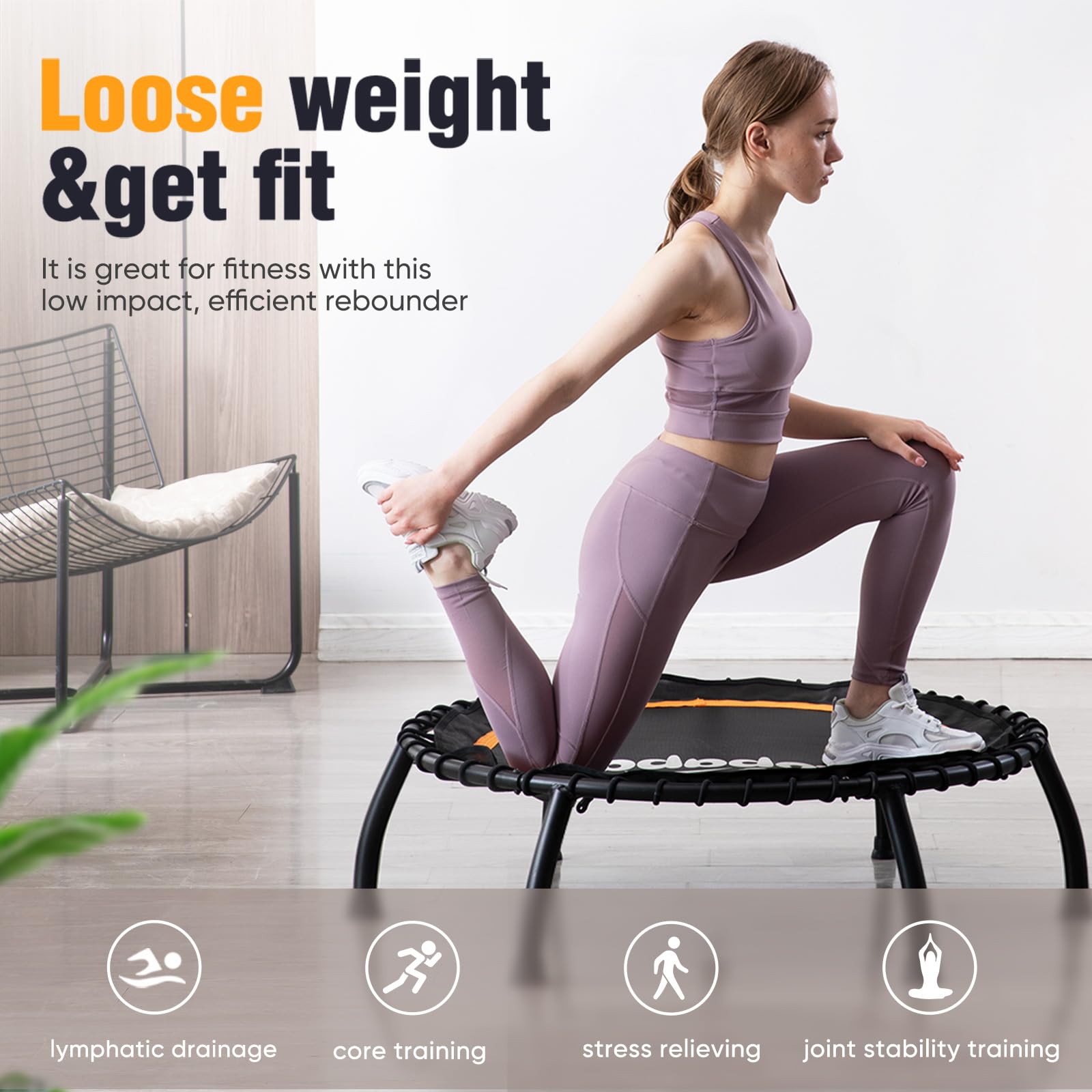 Zupapa 300LBS 40"/45" Rebounder Trampoline with Handle
