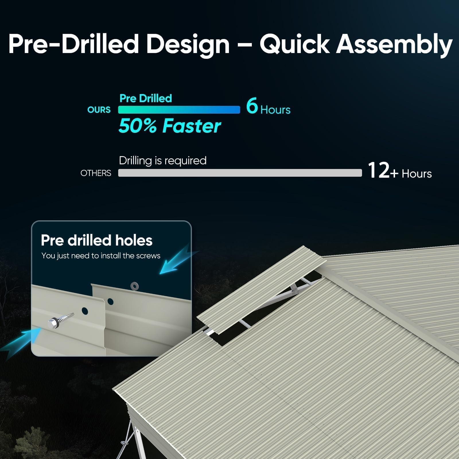 Quictent 20'x20' Vertical Roof Metal Carport