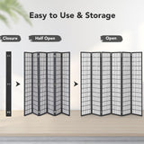 JOSTYLE Japanese Room Divider - Black (6-Panel)
