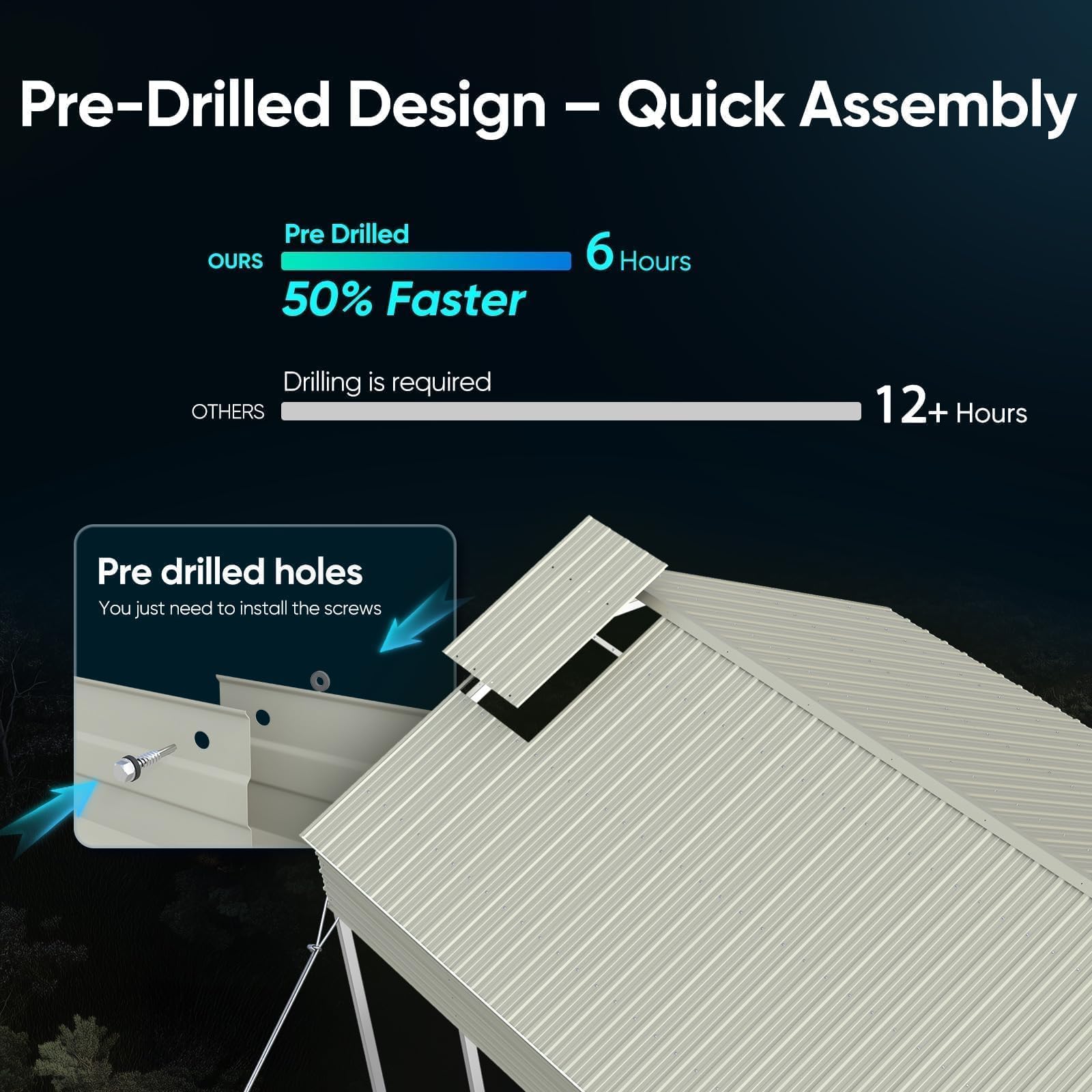 Quictent 13'x26' Vertical Roof Metal Carport