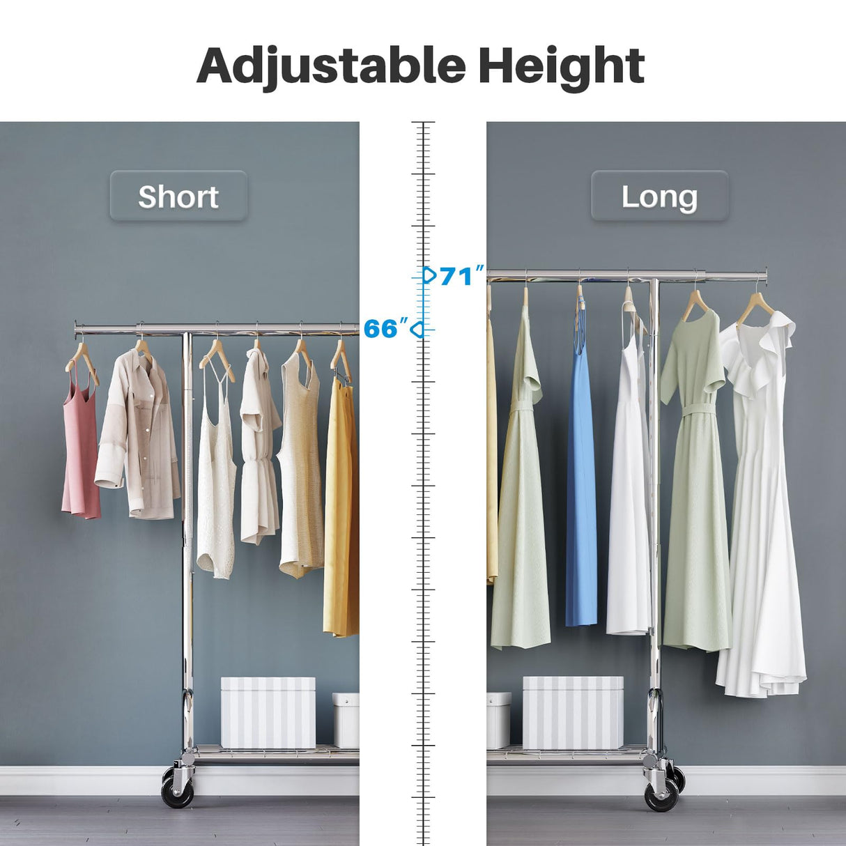 HOKEEPER 525LBS Commercial Rolling Garment Rack