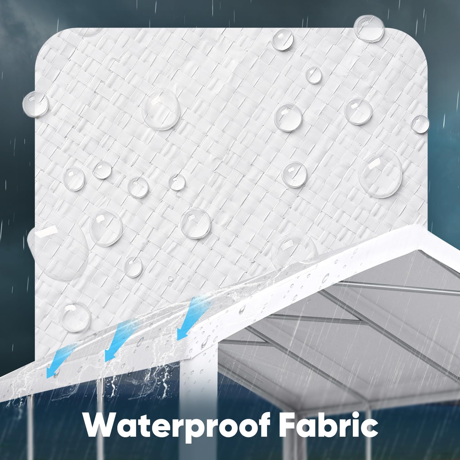 Quictent 10'x20' Carport Replacement Cover with Leg Cloth - White