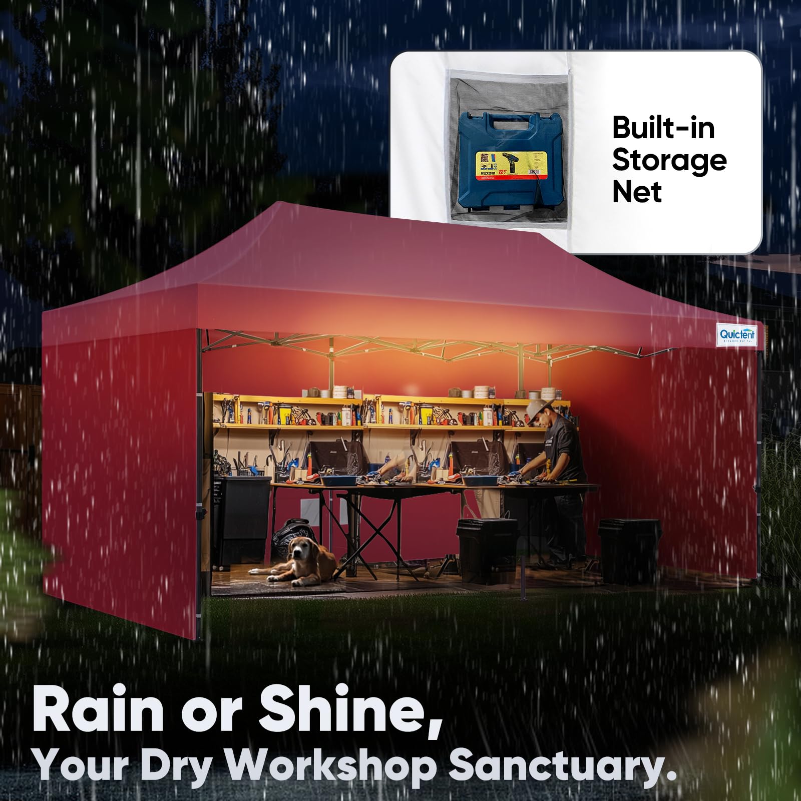 Quictent 10'x20' Heavy Duty Pop-Up Canopy with Sidewalls