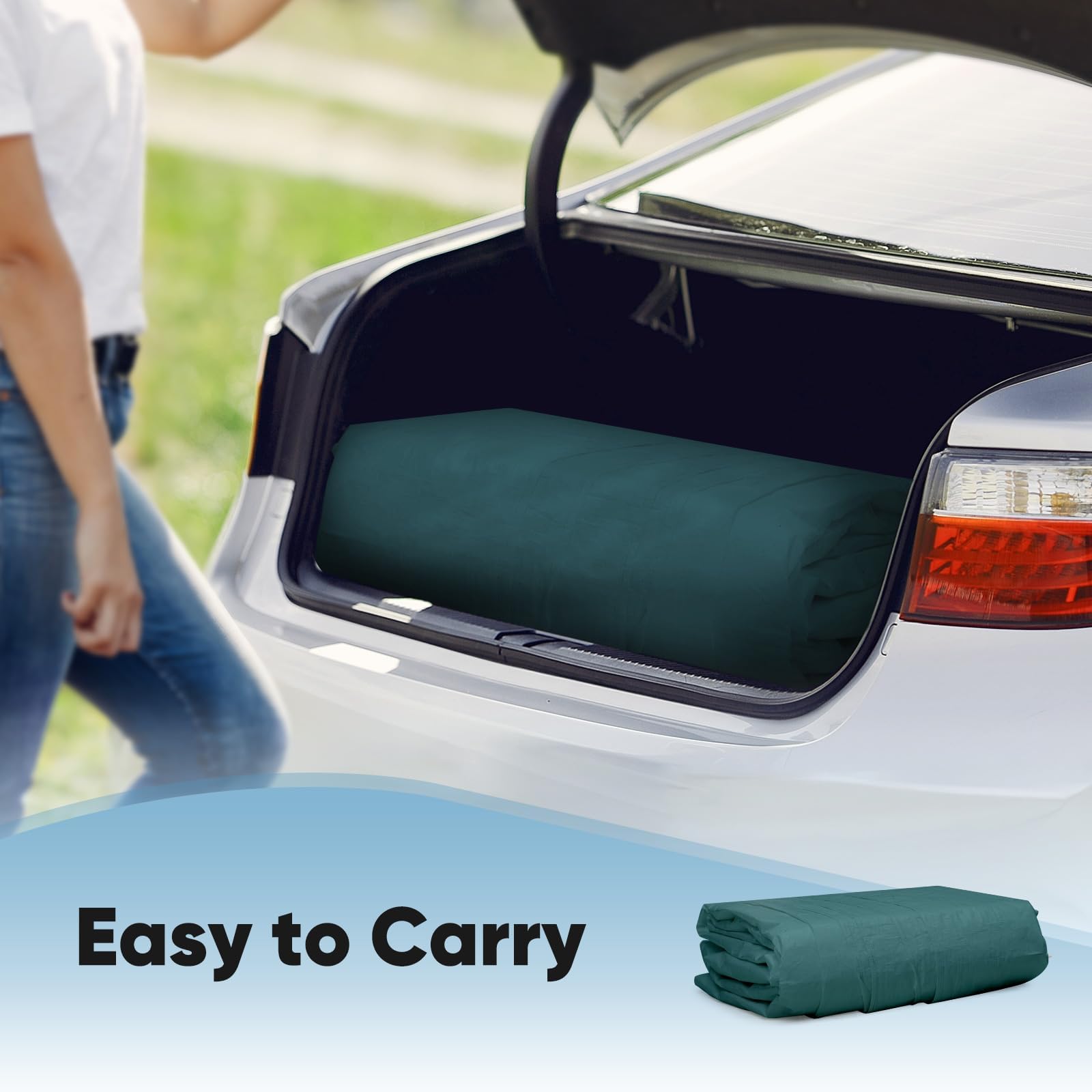 Quictent 10'x20' Carport Replacement Cover with Bungees - Green