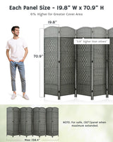 8-panel divider dimensions: 70.9" H x 158.4" W fully extended, with a safety angle of 130° per panel, ensuring both stability and flexibility.