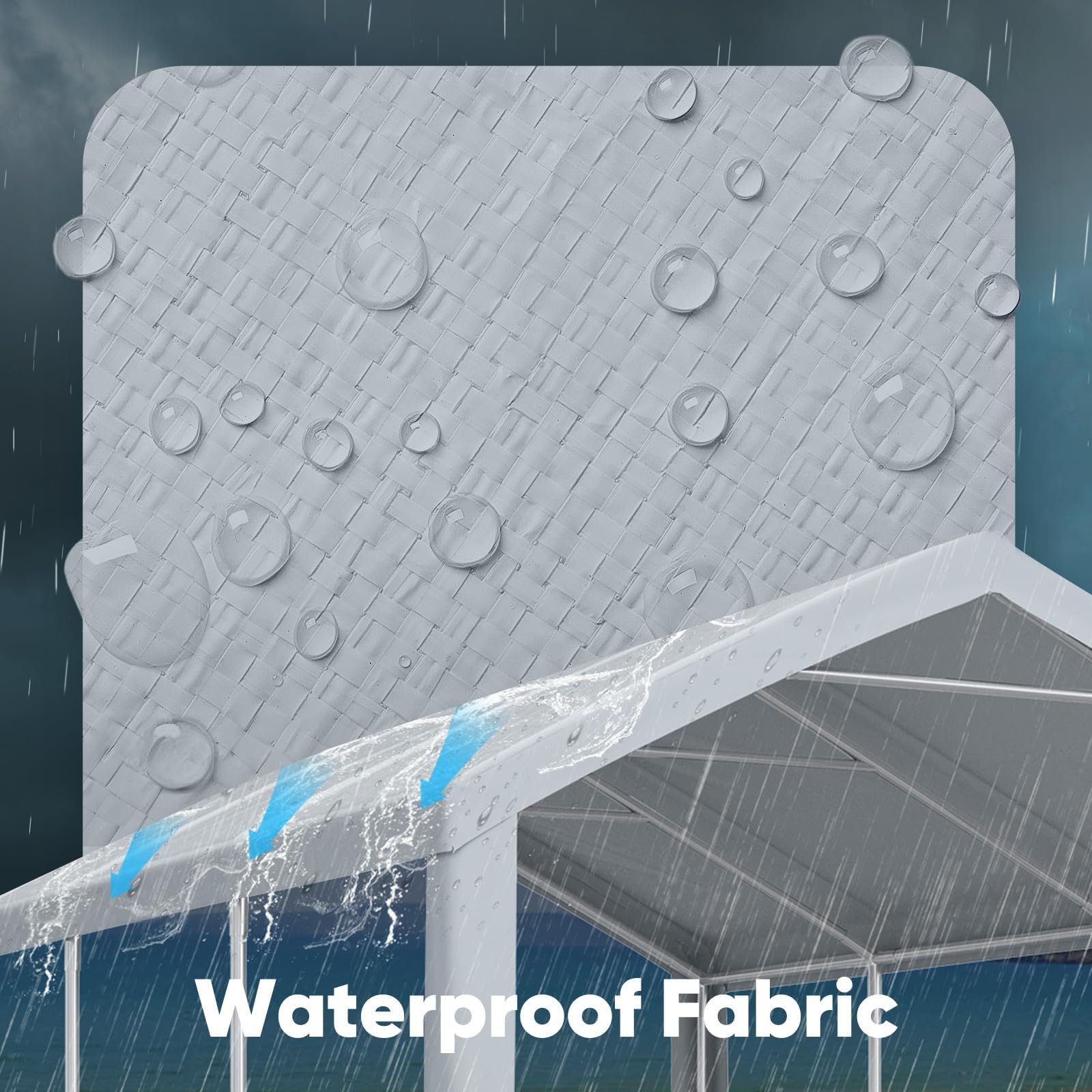 Quictent 10'x20' Carport Replacement Cover with Leg Cloth - Gray