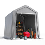 Quictent Storage Shed with Roll-Up Windows - Silver Gray