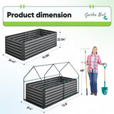 Quictent 6'x3'x2' Galvanized Raised Garden Bed with Cover - Green