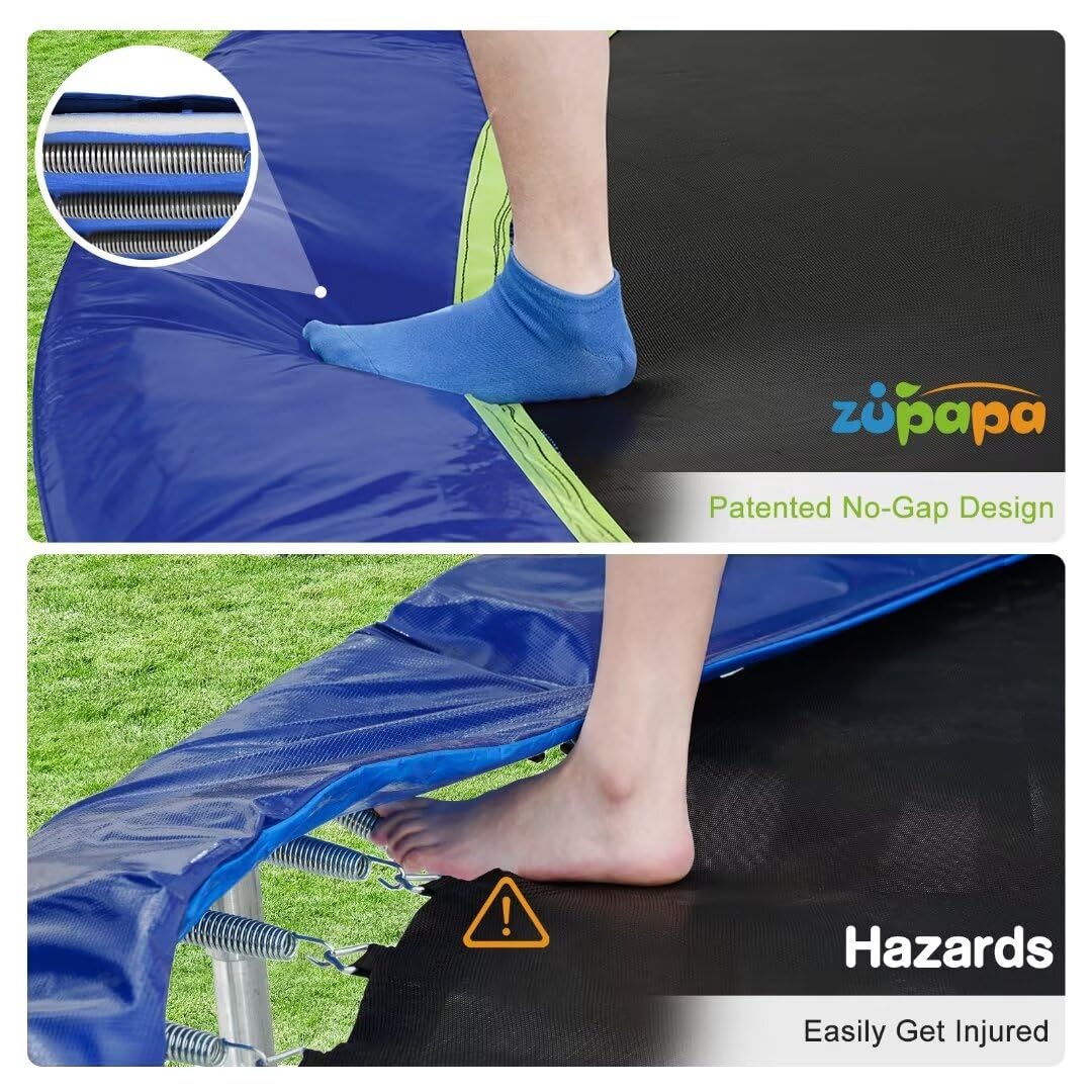 Zupapa 10FT 1500 LBS No-Gap Trampoline with Safety Net