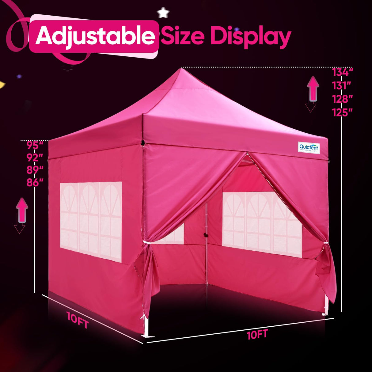 Quictent 10'x10' Heavy Duty Pop Up Canopy with Sidewalls