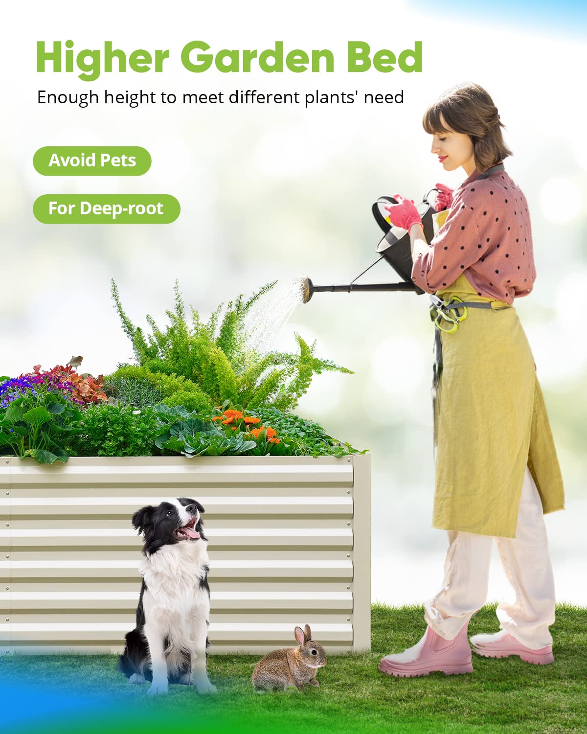 Quictent 8'x4'x2' Tall Raised Garden Bed - Beige