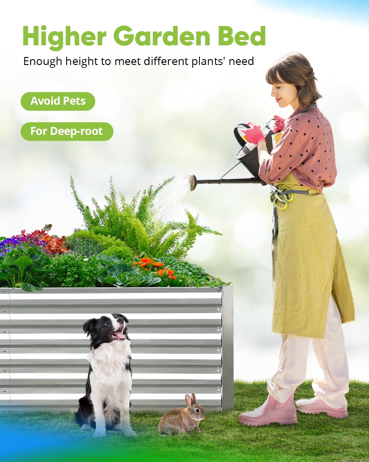 Quictent 8'x4'x2' Tall Raised Garden Bed - Silver