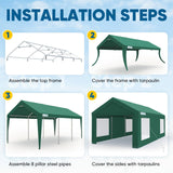 Quictent 12'x20' Ventilated Carport Canopy with Roll-up Windows