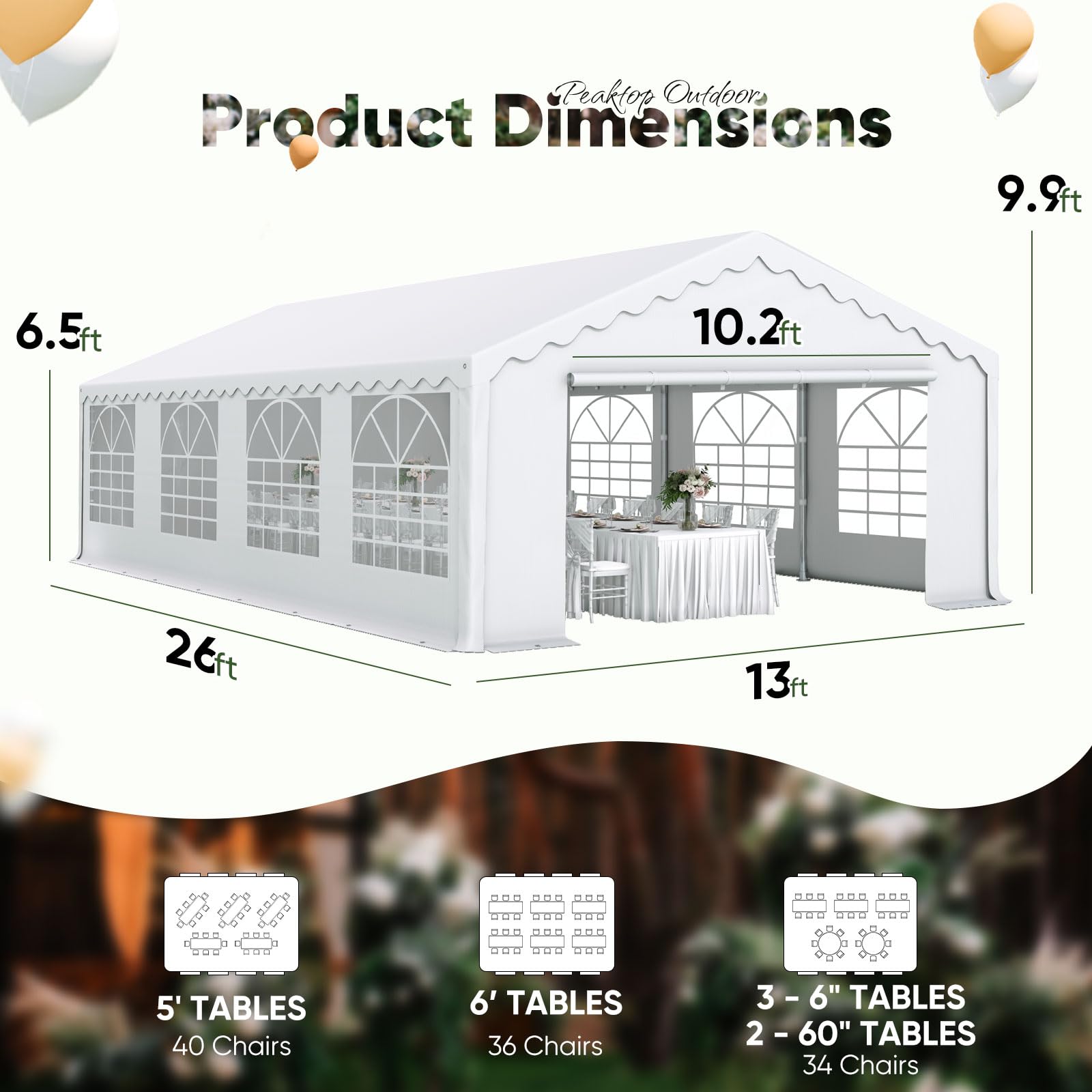 13'x26' Heavy Duty Party Tent