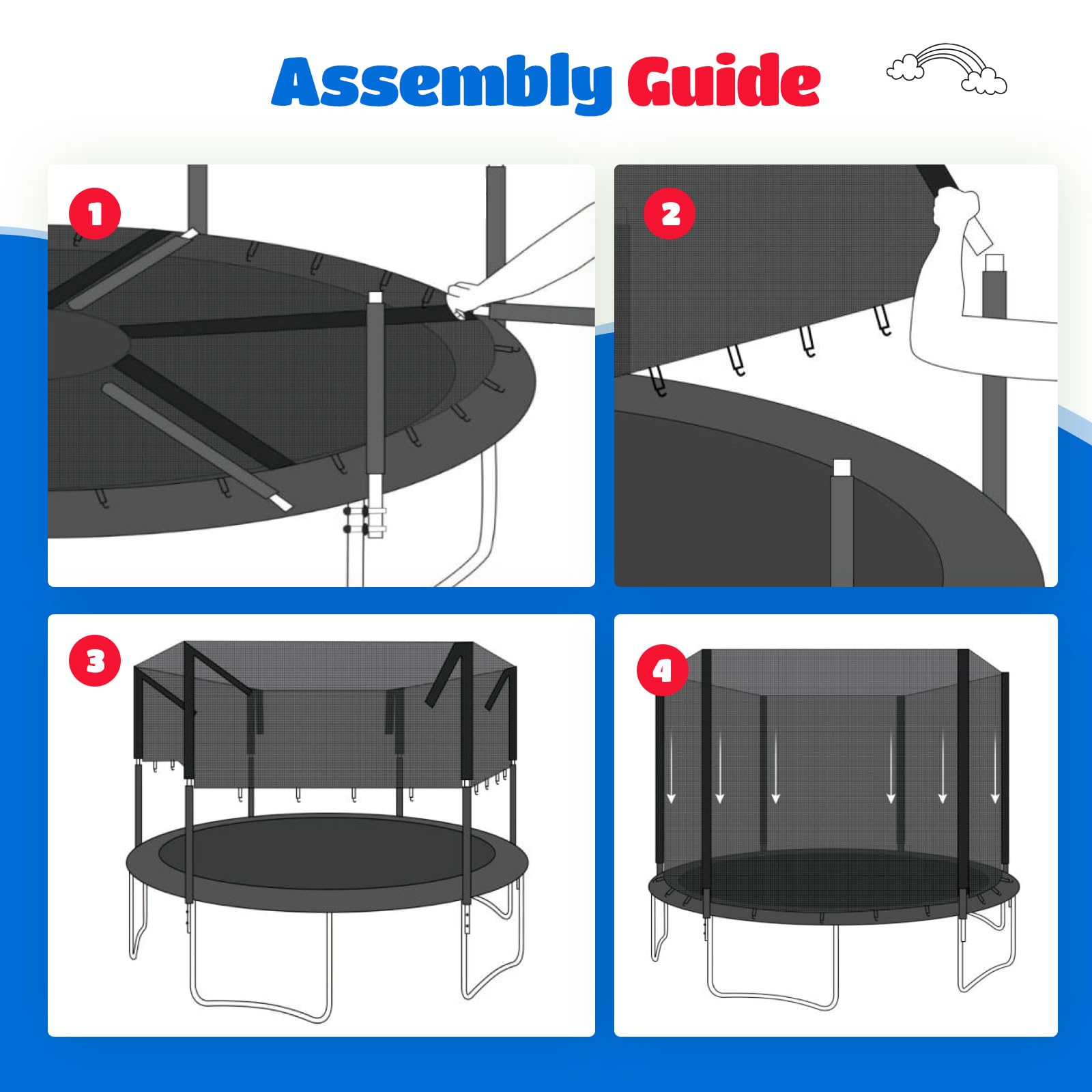 ORCC Trampoline Outer Net Only for 8-16FT Trampoline