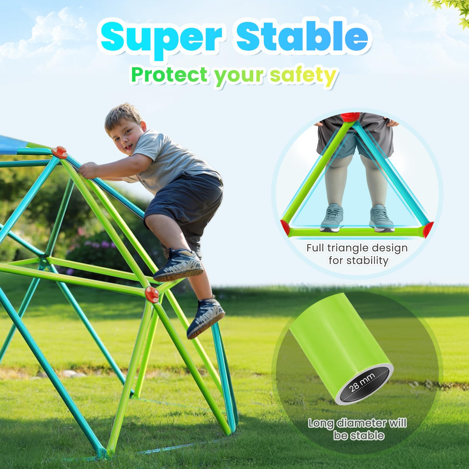 Zupapa 1000LBS 10FT Capacity Decagonal Dome Climber - Green
