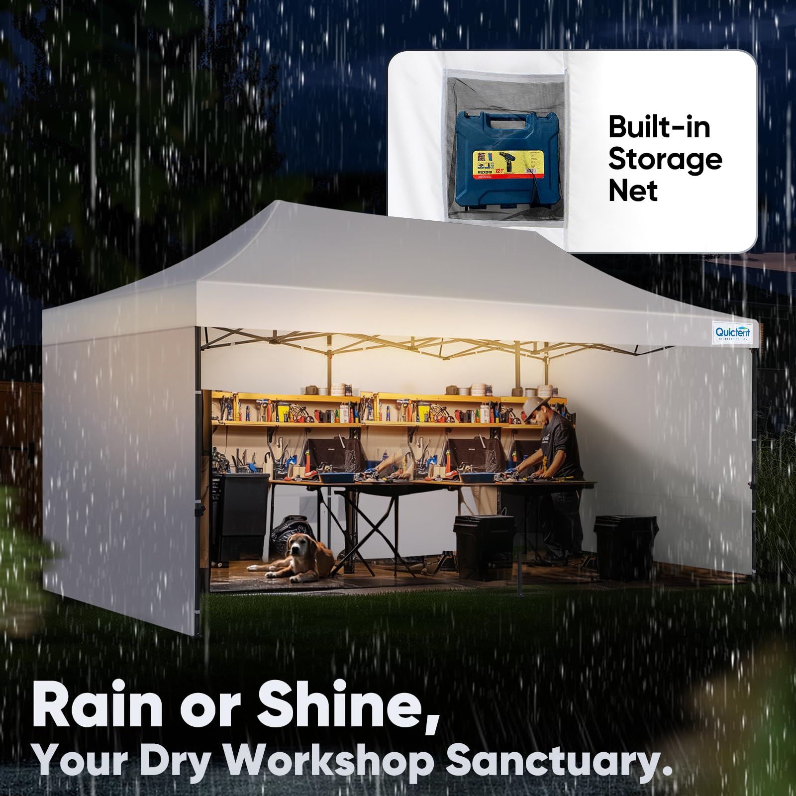 Quictent 10'x20' Commercial Pop-Up Canopy with Wheeled Bag